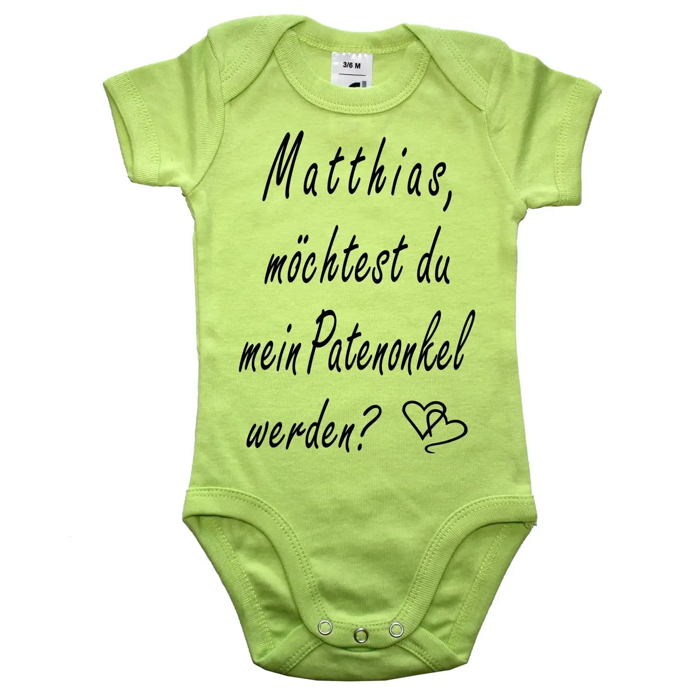 Babybody mit Aufdruck Pateneltern