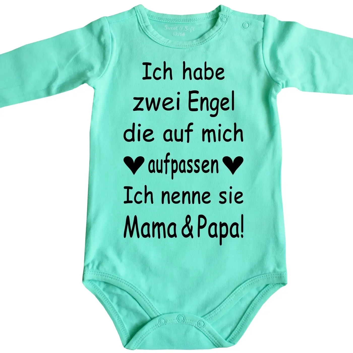 Babybody mit emotionalem Schutzengel‑Spruch