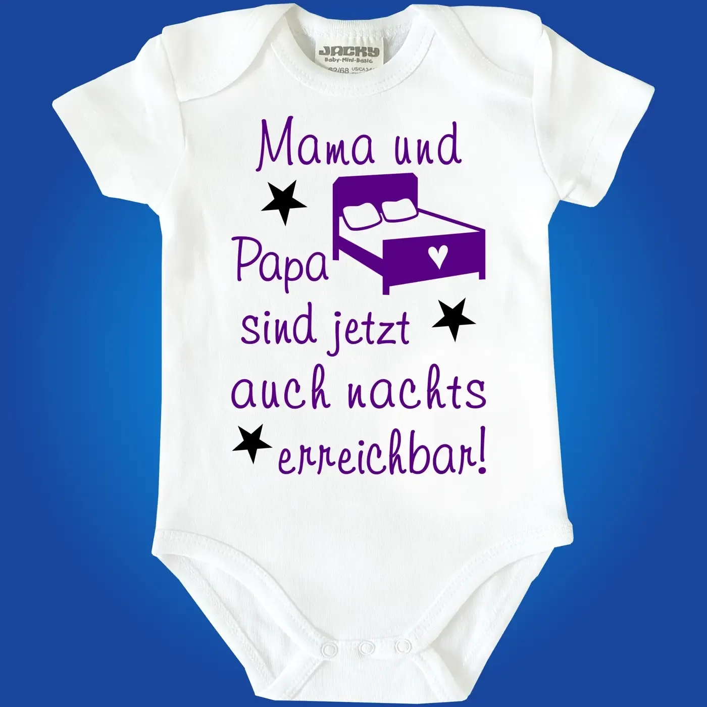 Babybody mit humorvollem Nacht‑Motiv für Eltern