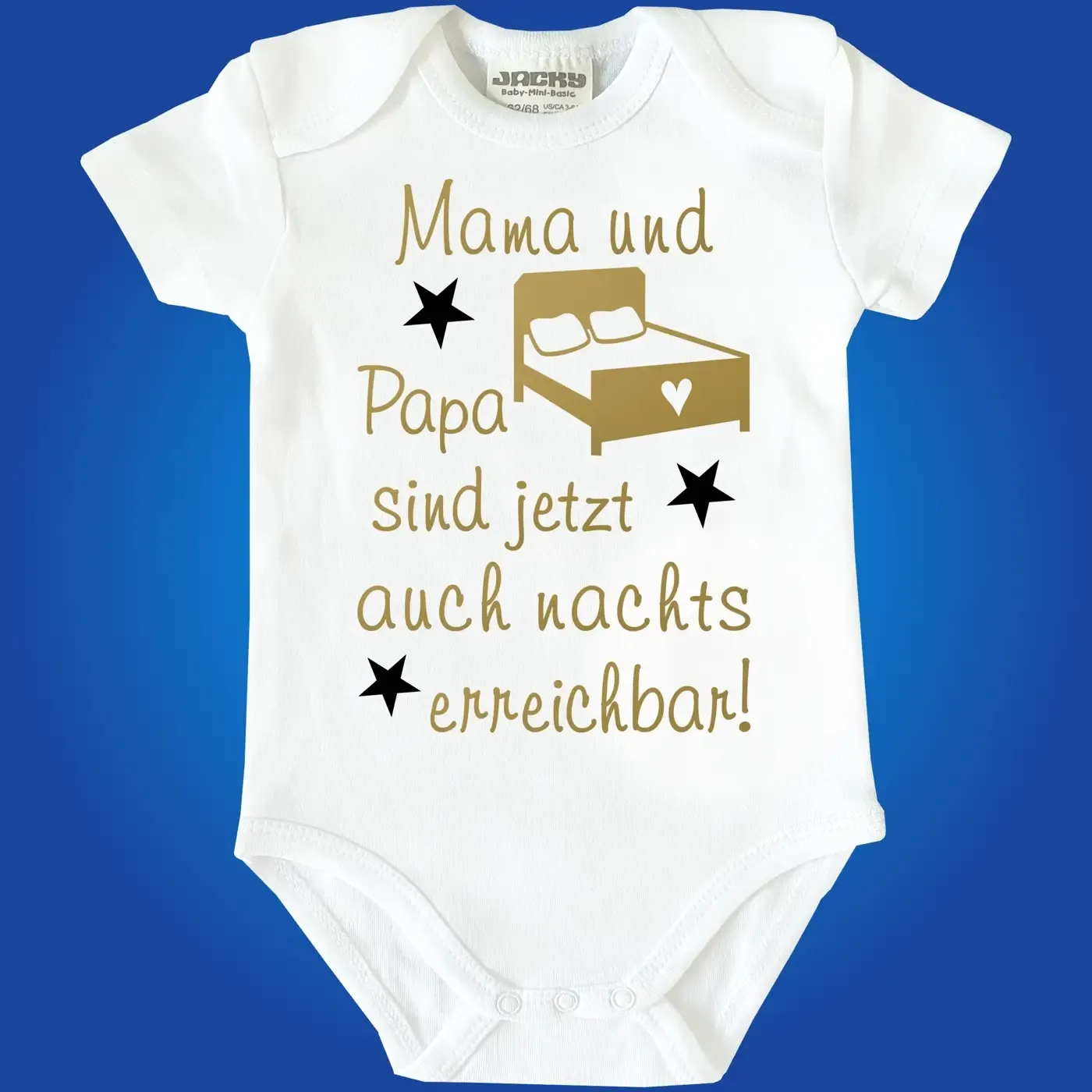 Lustiger Baby‑Body mit Nacht‑Spruch für Eltern