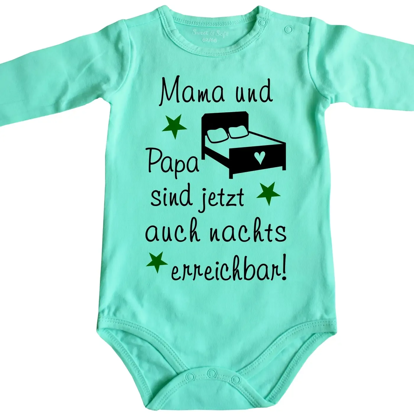 Lustiger Baby‑Body mit Nacht‑Spruch für Eltern