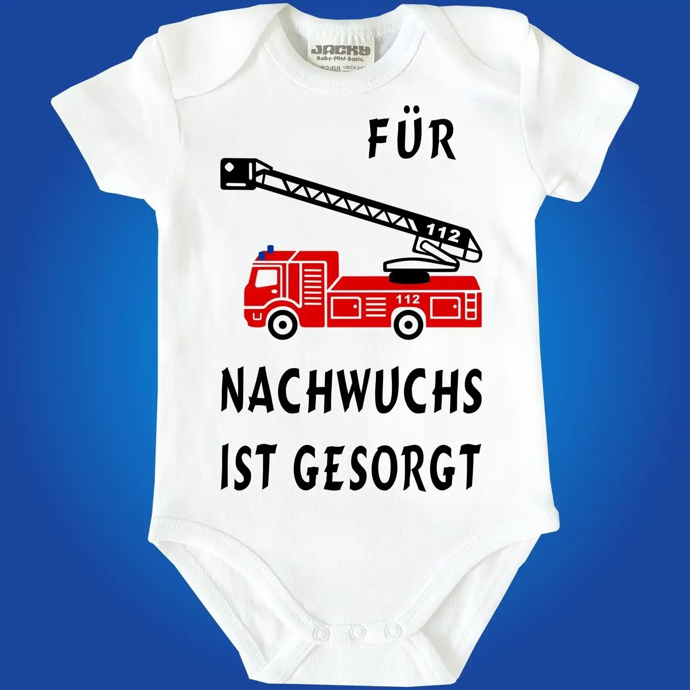 Baby-Body Feuerwehr Nachwuchs mit Feuerwehrauto