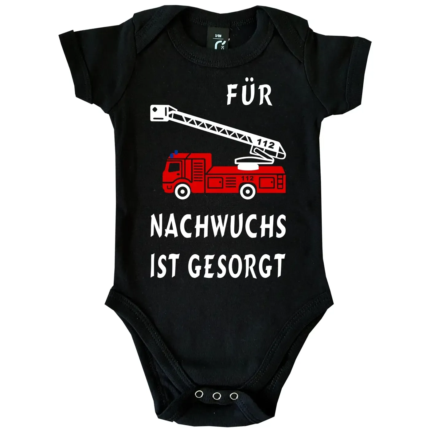 Baby-Body Feuerwehr Nachwuchs mit Feuerwehrauto