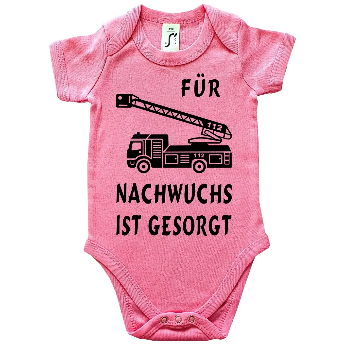 Strampler Feuerwehr Nachwuchs mit Feuerwehrauto