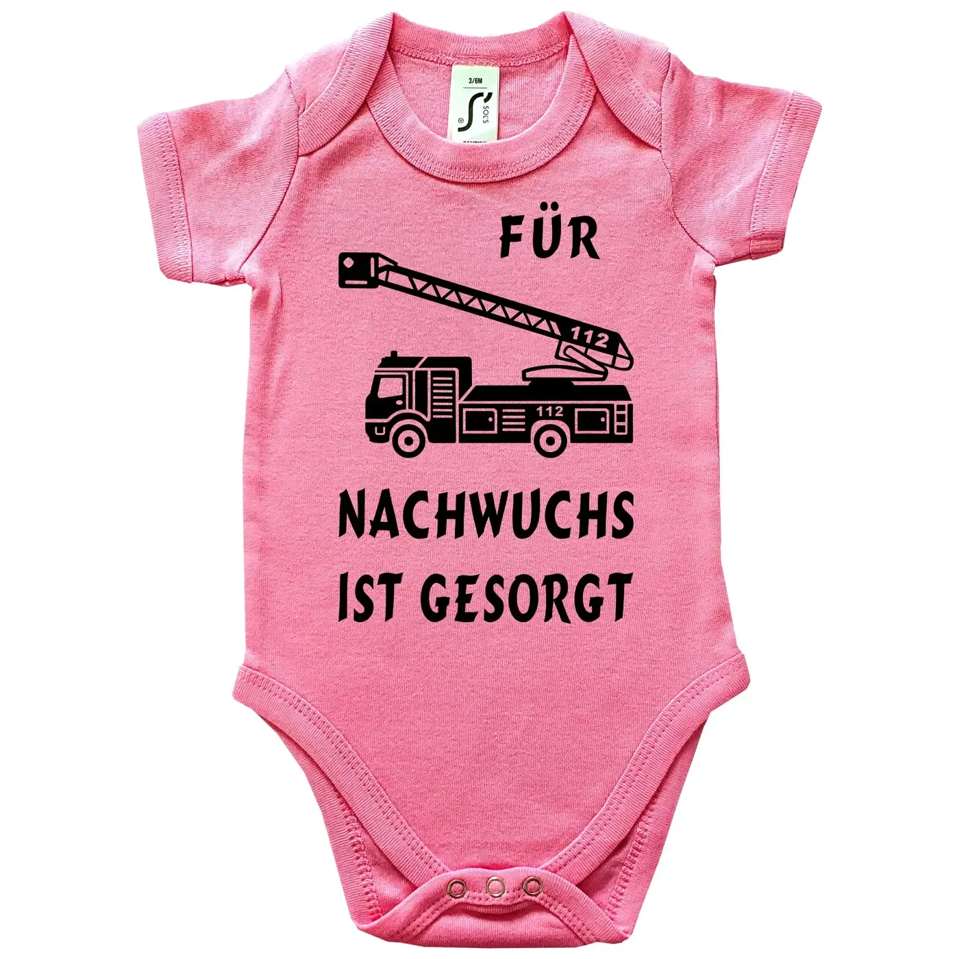 Lustiger Babybody mit Feuerwehr‑Motiv für frischgebackene Eltern