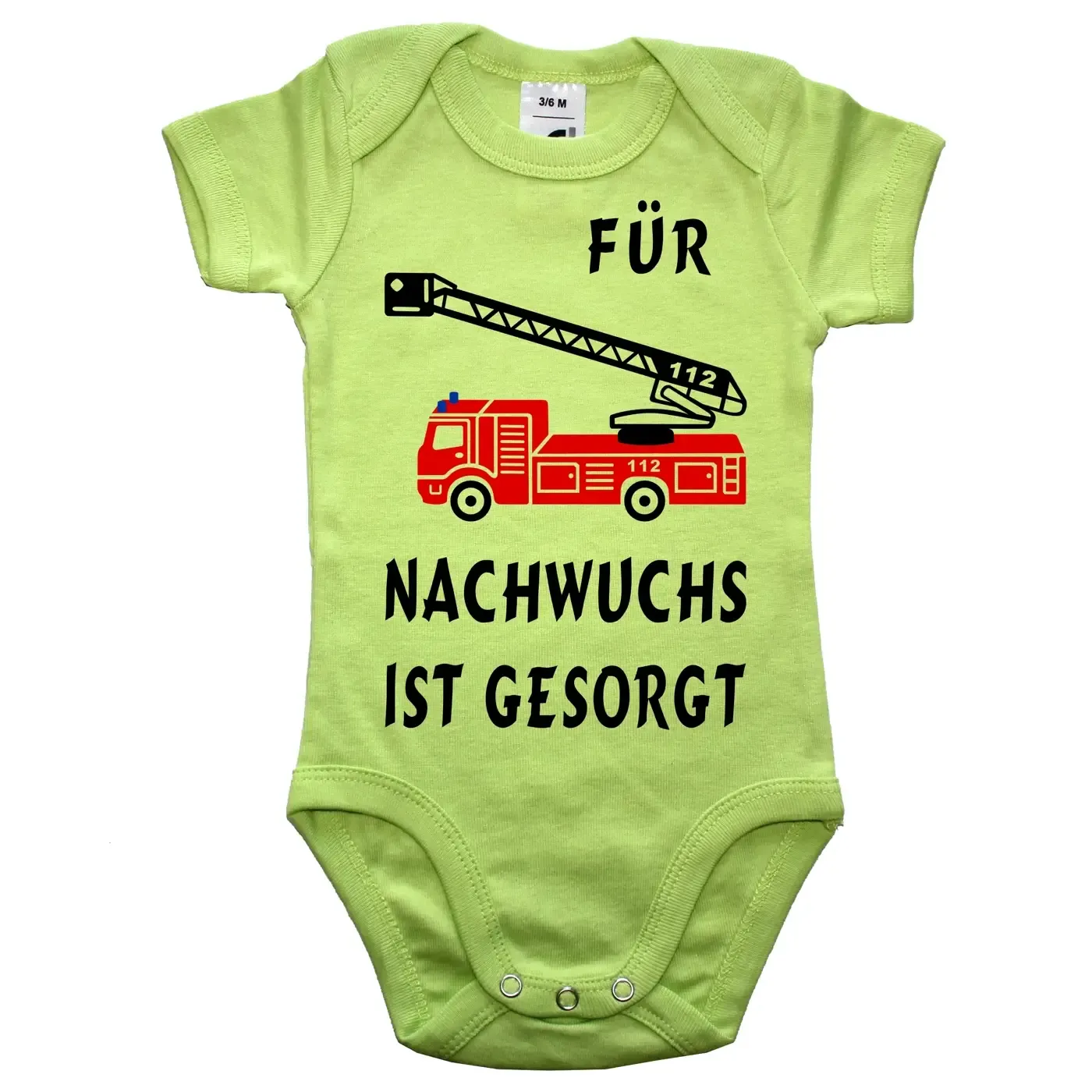 Baby-Body mit Feuerwehrauto Feuerwehr Nachwuchs