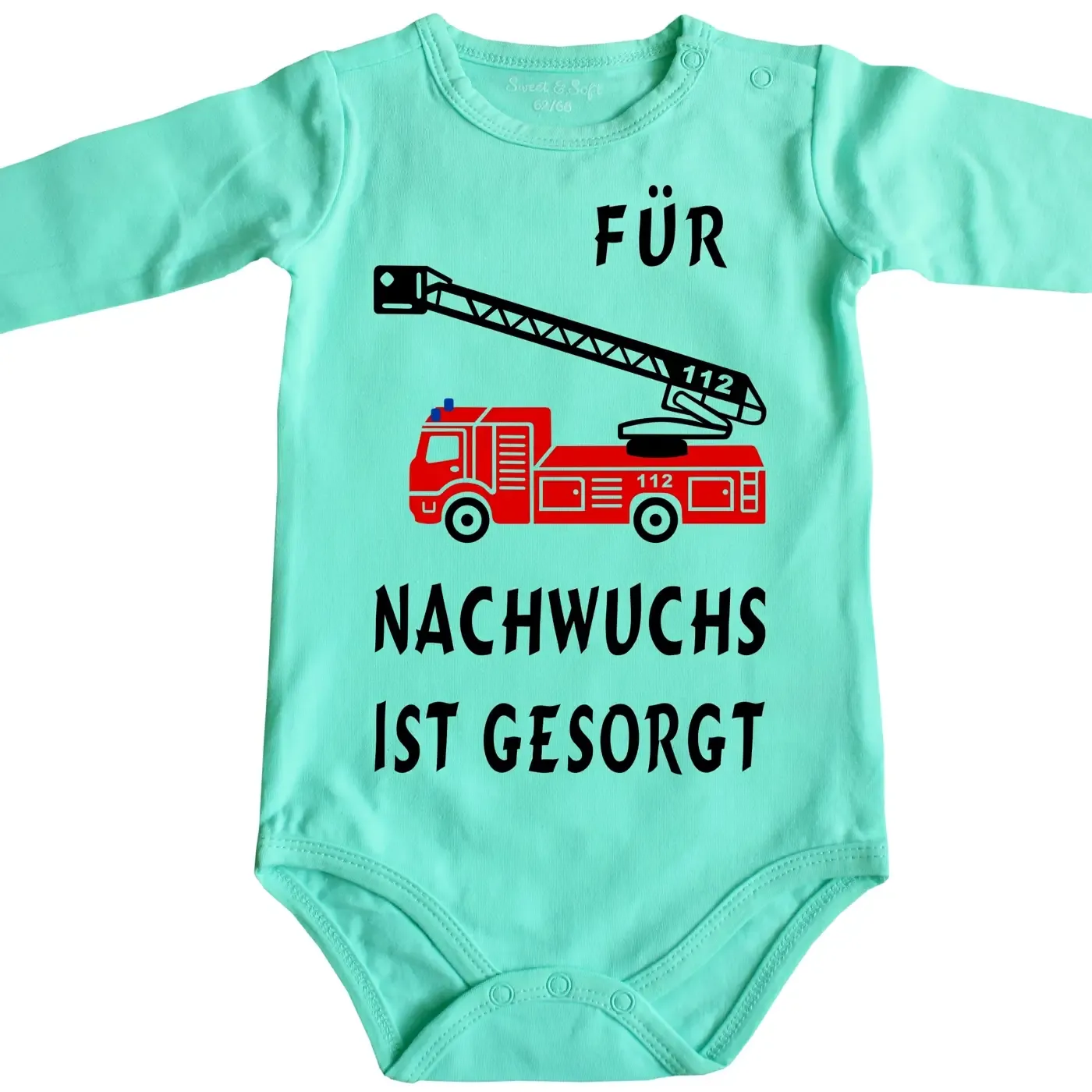 Baby-Body Feuerwehr Nachwuchs mit Feuerwehrauto