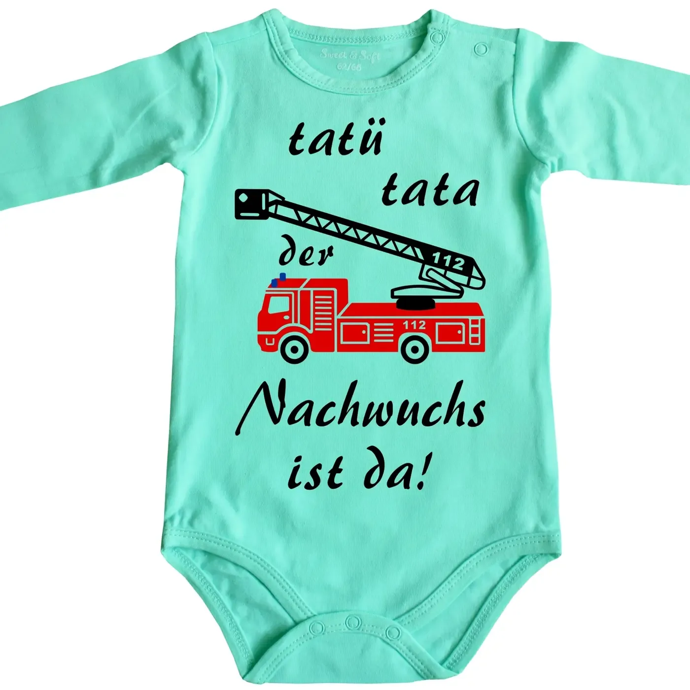 Baby-Body Feuerwehr Nachwuchs mit Feuerwehrauto