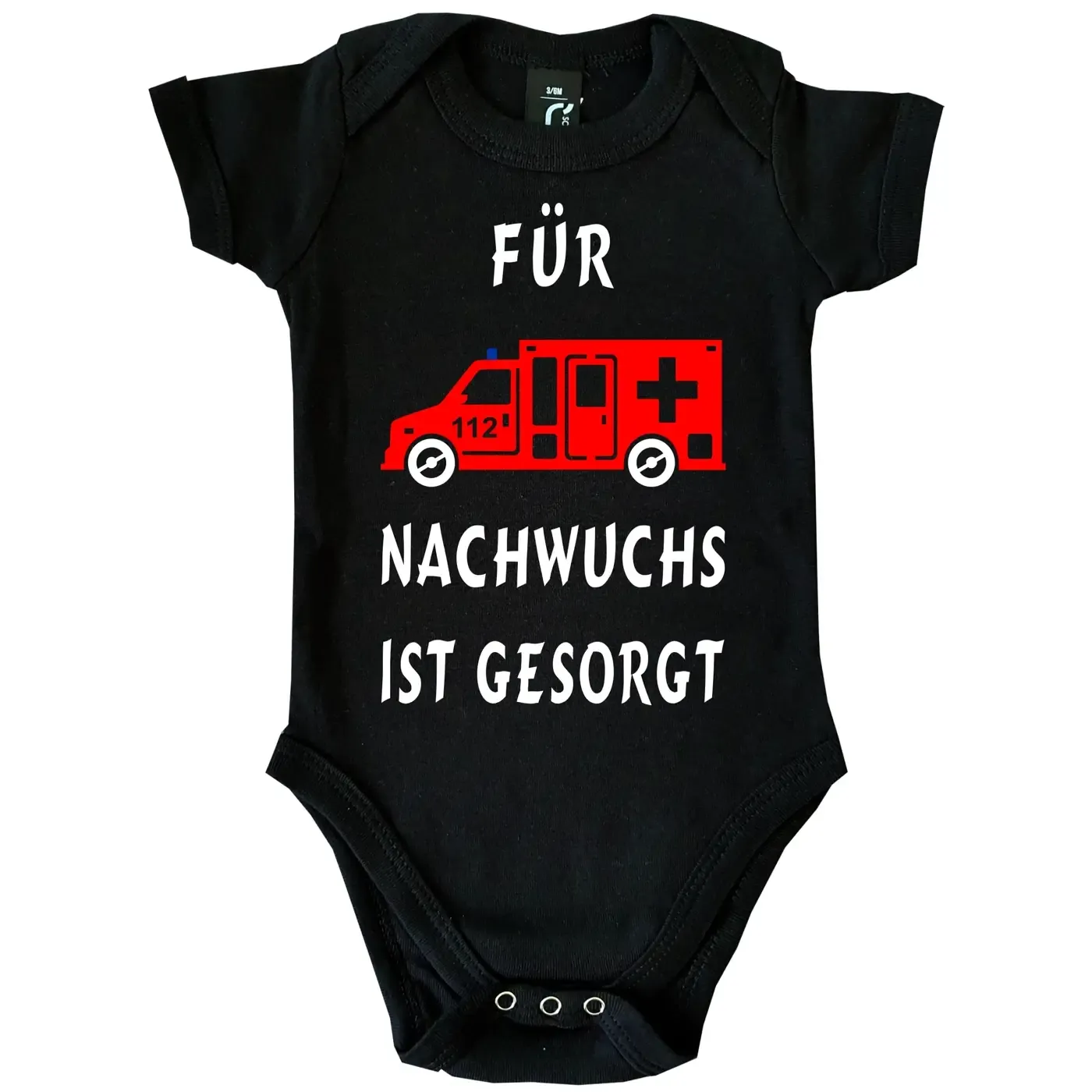 Baby-Body mit Rettungswagen Notarzt