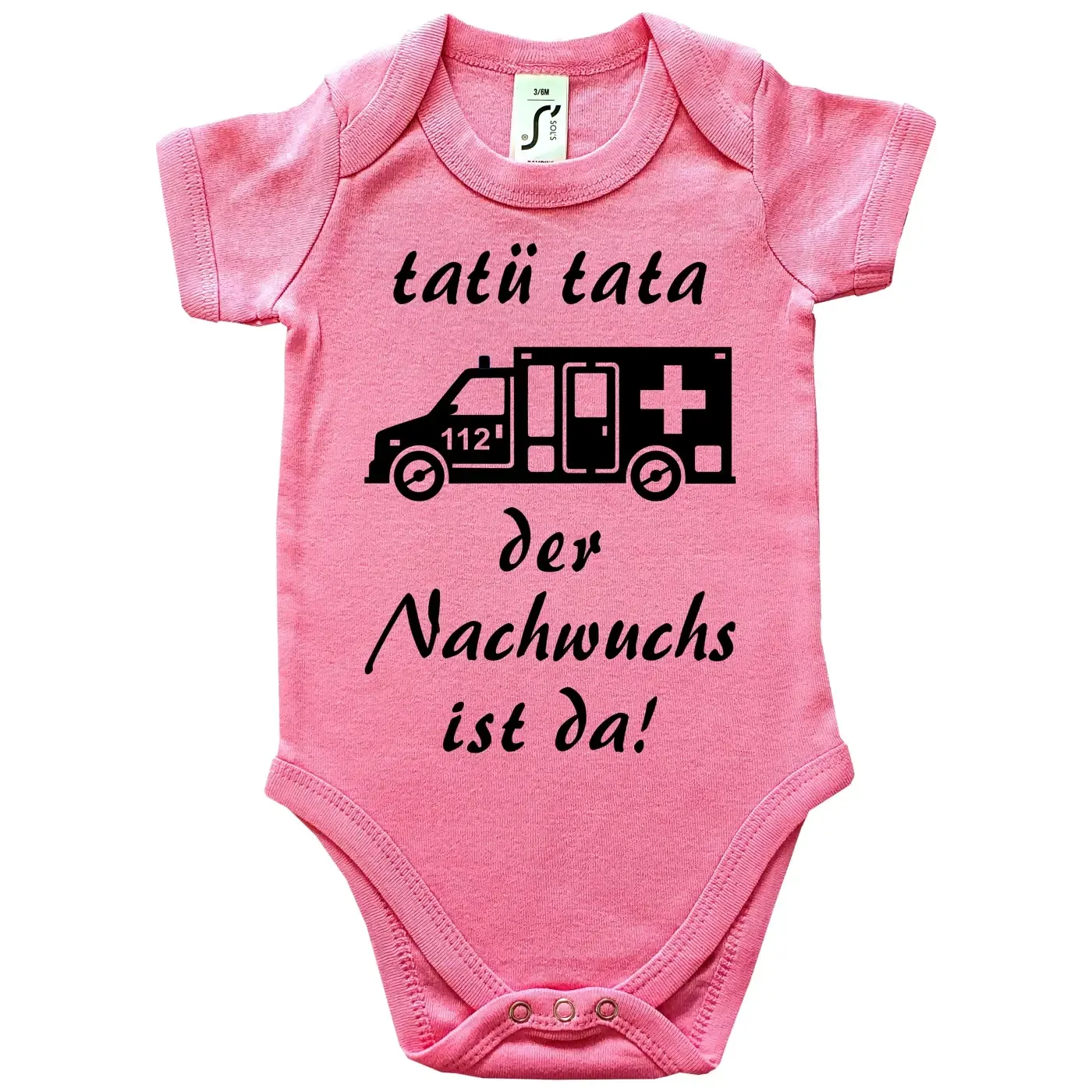 Babybody mit Krankenwagen Notarztwagen Einsatzfahrzeug