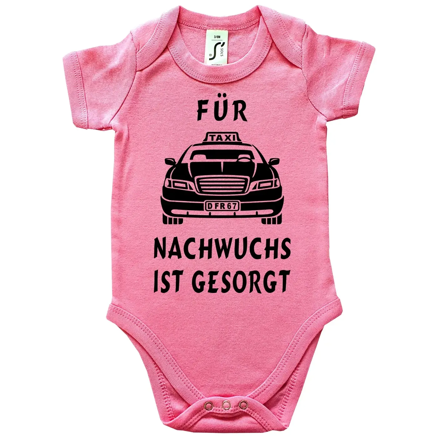 Baby‑Body mit humorvollem Taxi‑Design