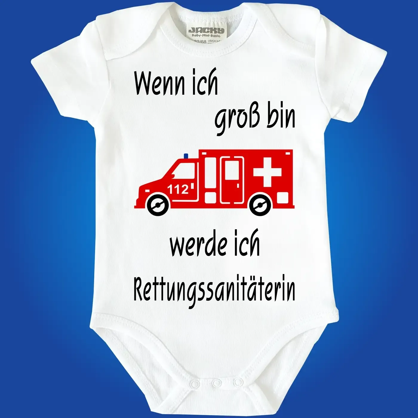 Baby-Body mit Rettungswagen Rettungssanitäter