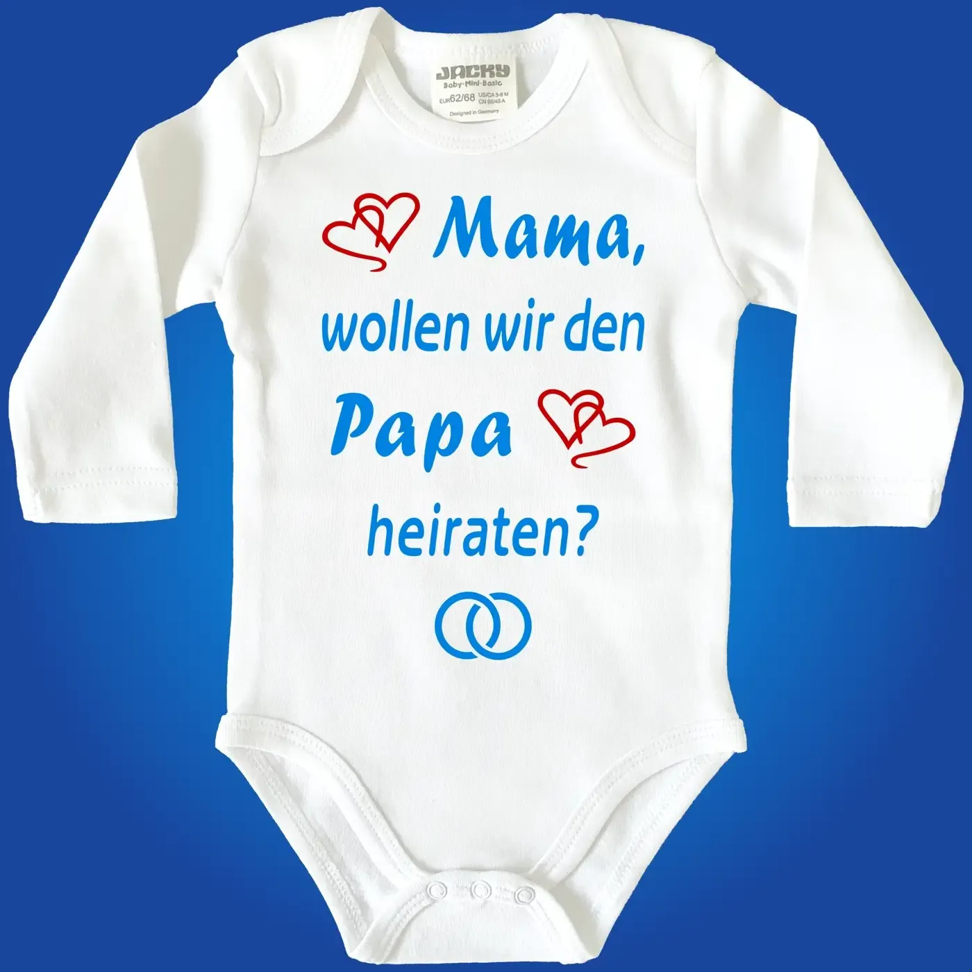 Baby-Body mit Aufdruck Antrag stellen