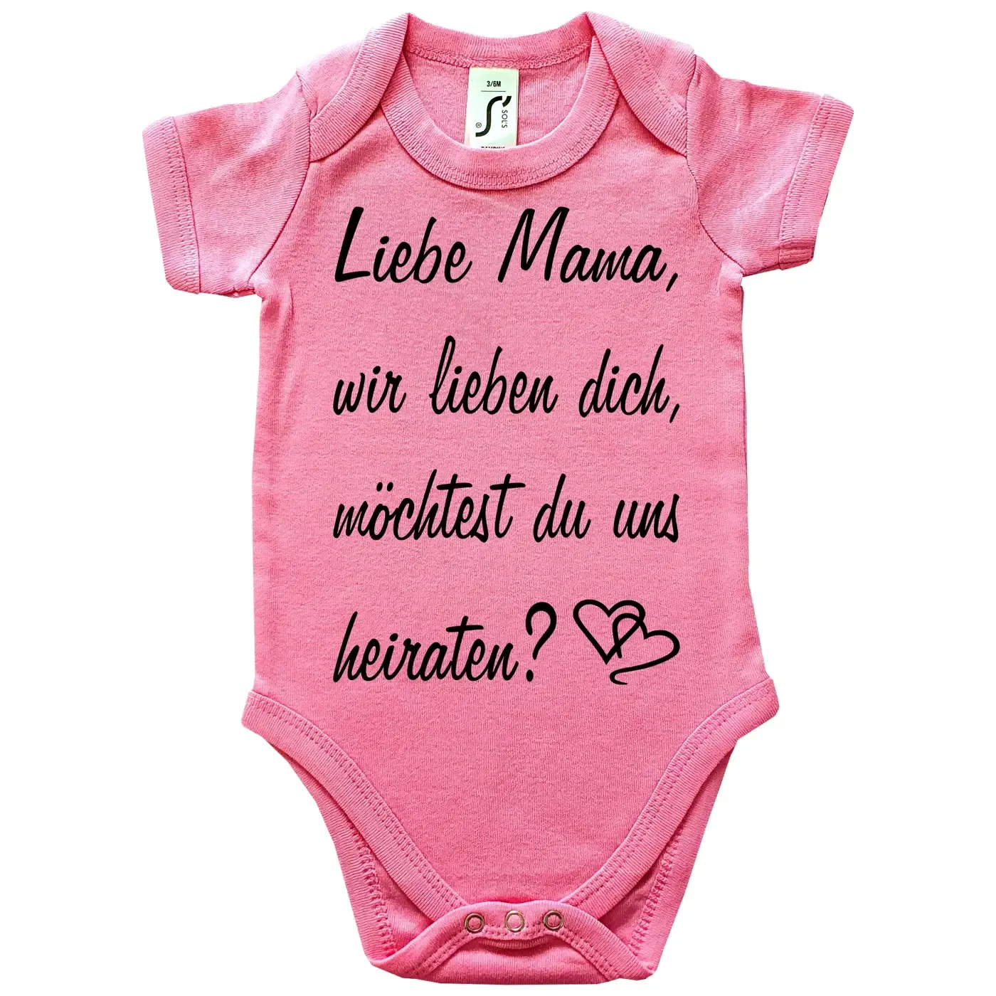 Babybody mit Antrag zur Hochzeit