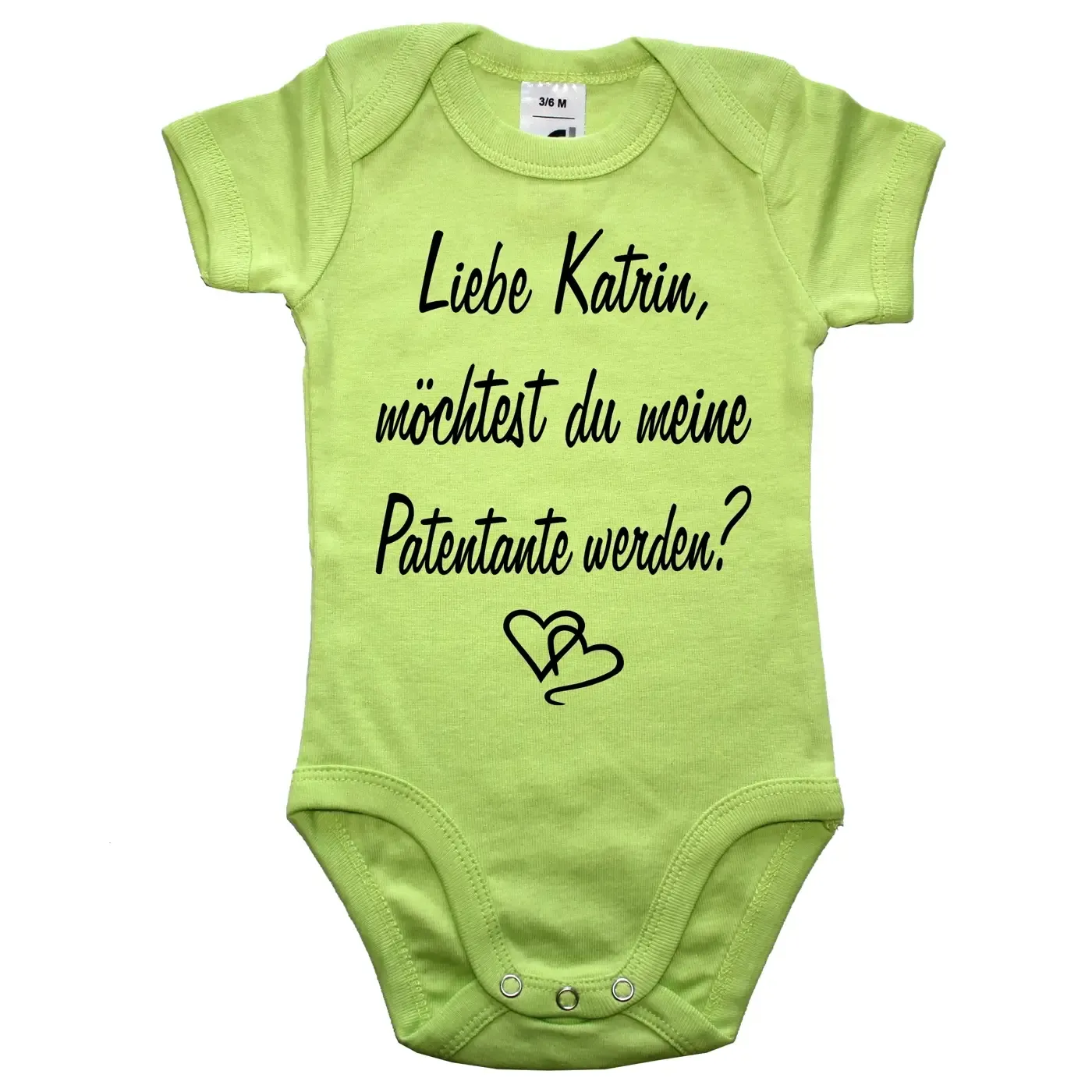 Einteiler mit Spruch Patentante oder Patenonkel