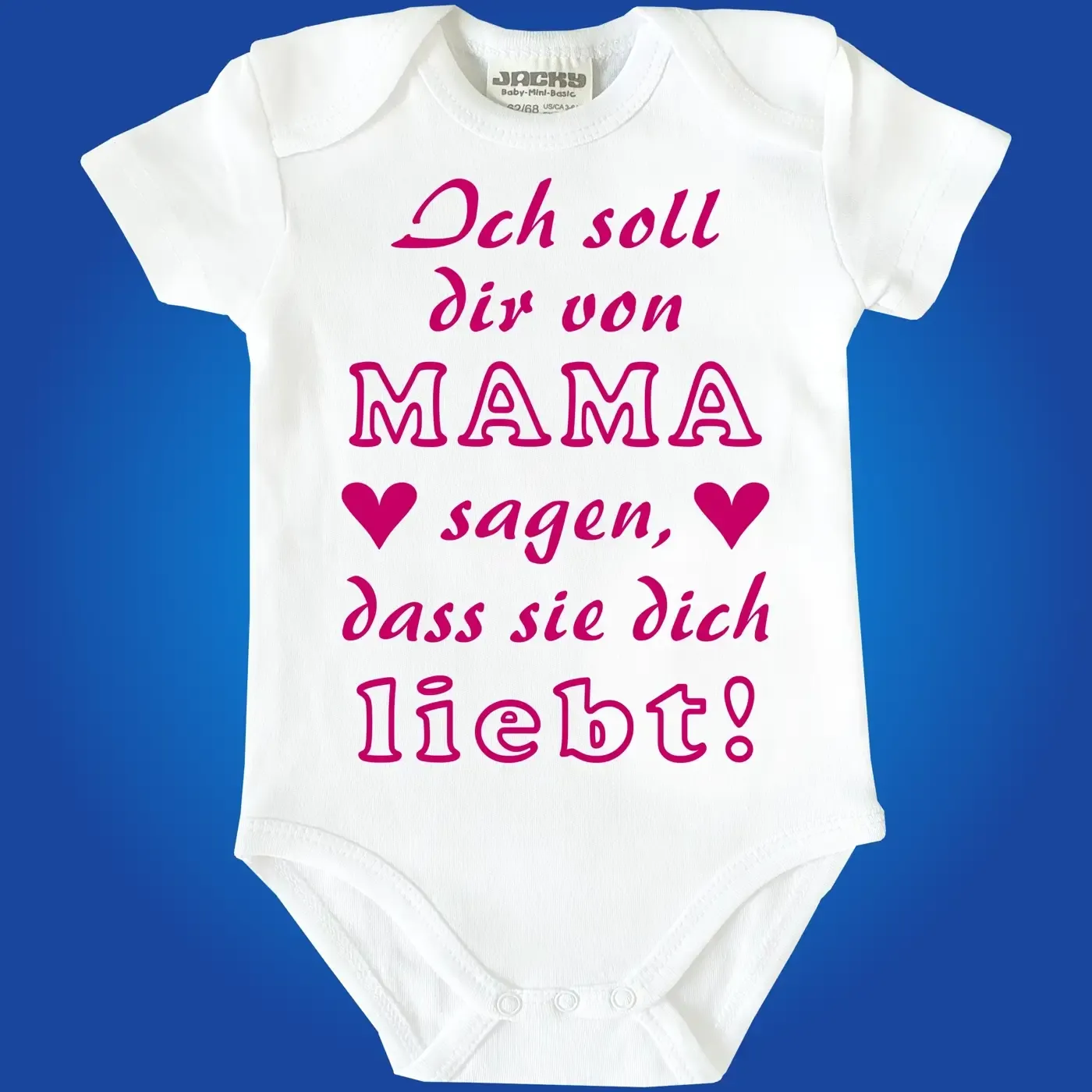 Baby bodysuit with the slogan I love you