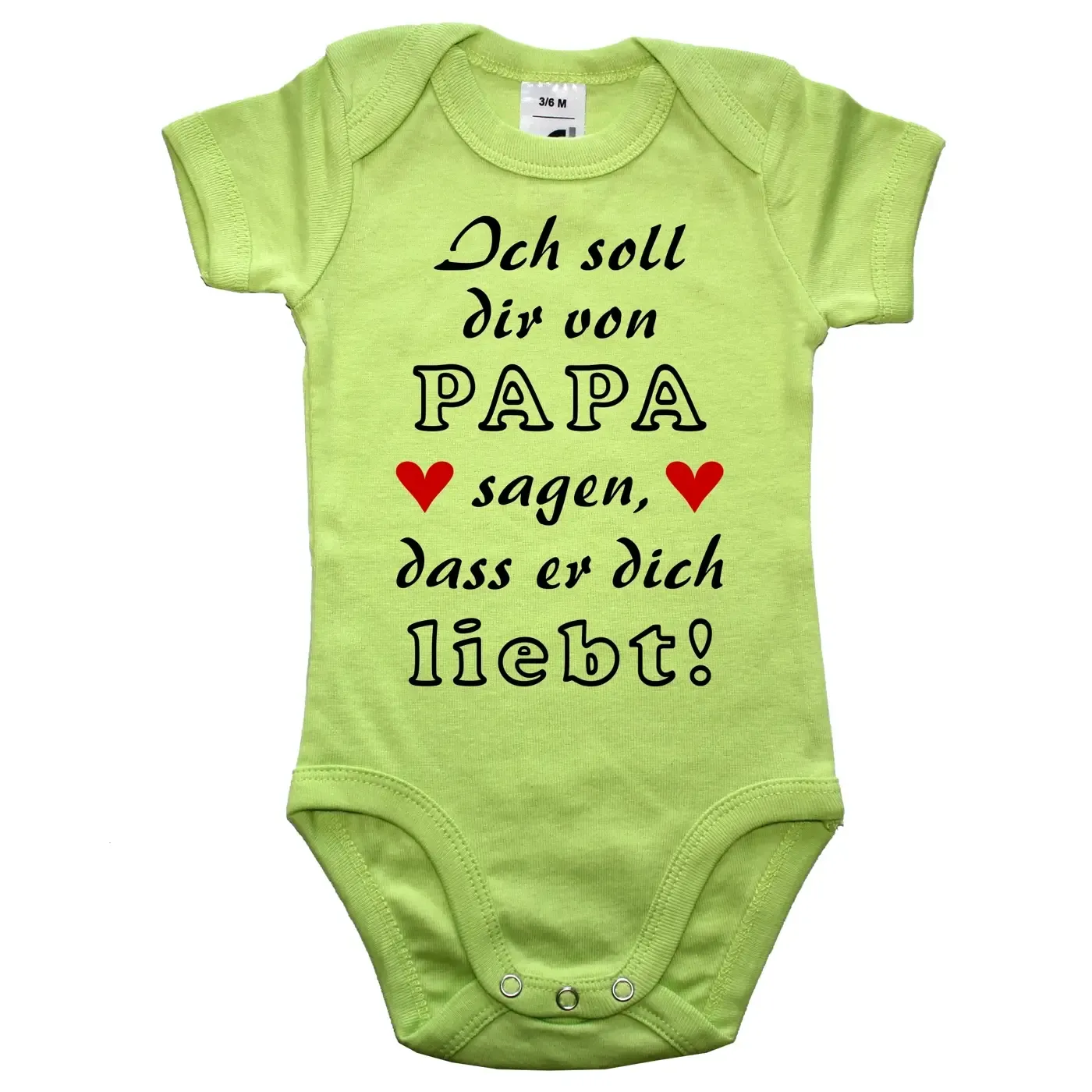 Babybody mit liebevoller Botschaft von Mama oder Papa