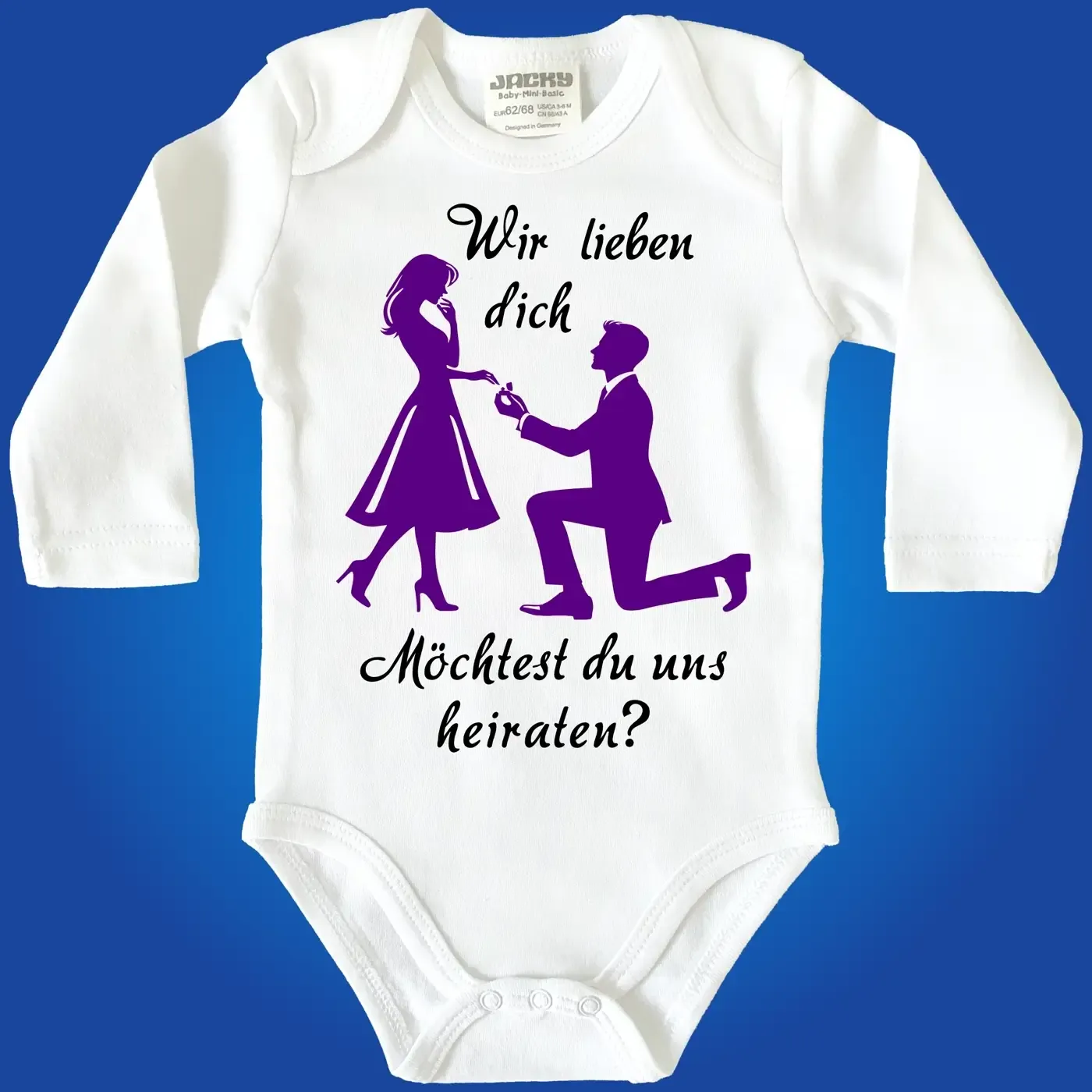 Baby-Body mit Druck Hochzeitsantrag