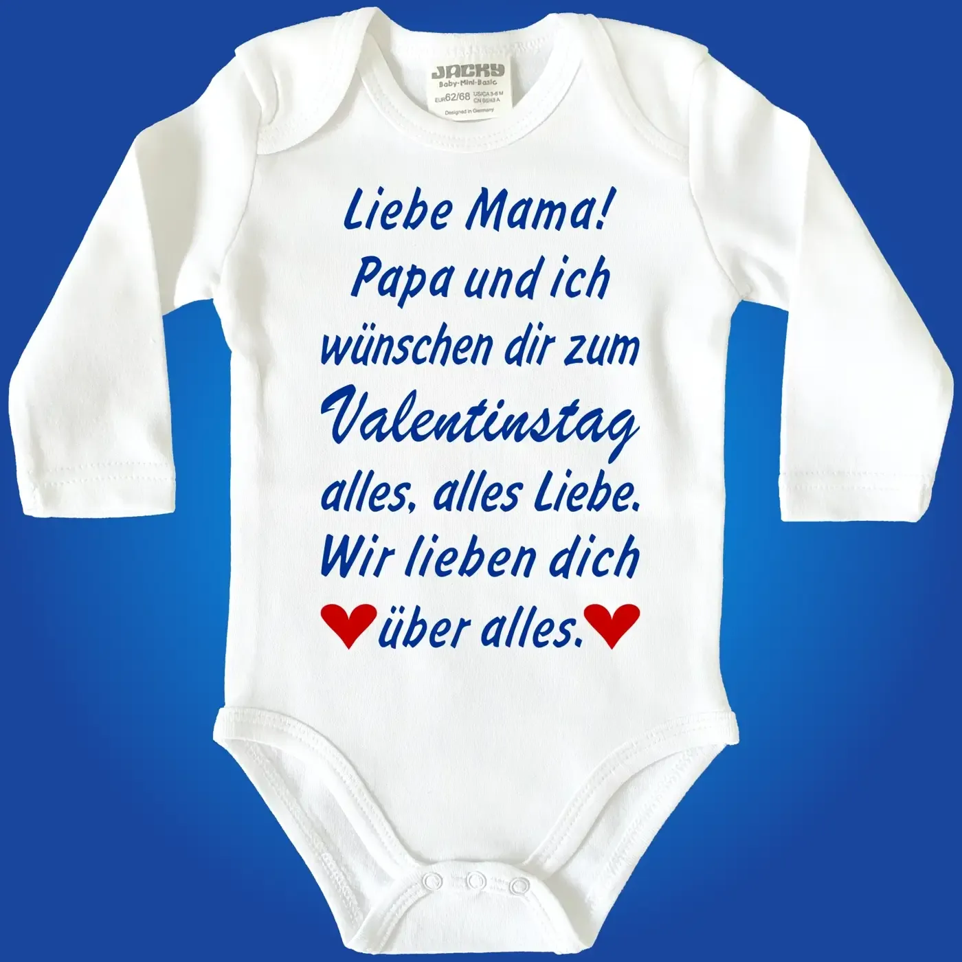 Baby-Body mit Aufdruck Valentinstag