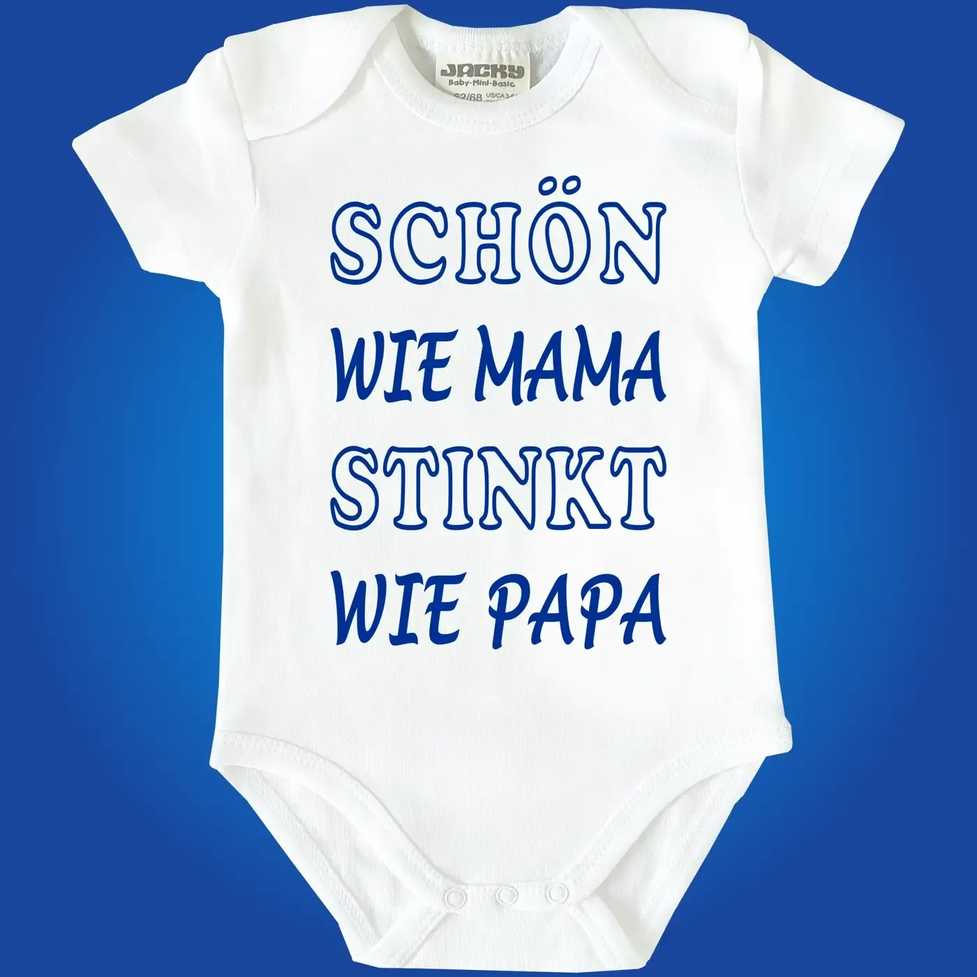 Lustiger Baby‑Body mit Mama‑Papa‑Spruch