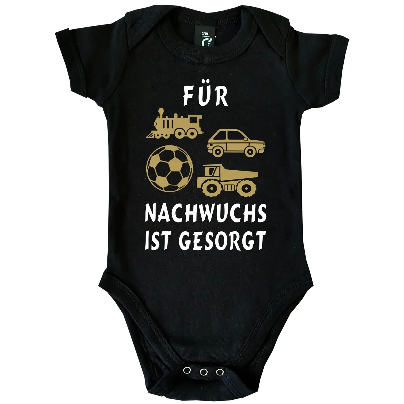 Baby-Body mit Ball und Kipper als Motiv für Kita‑Personal