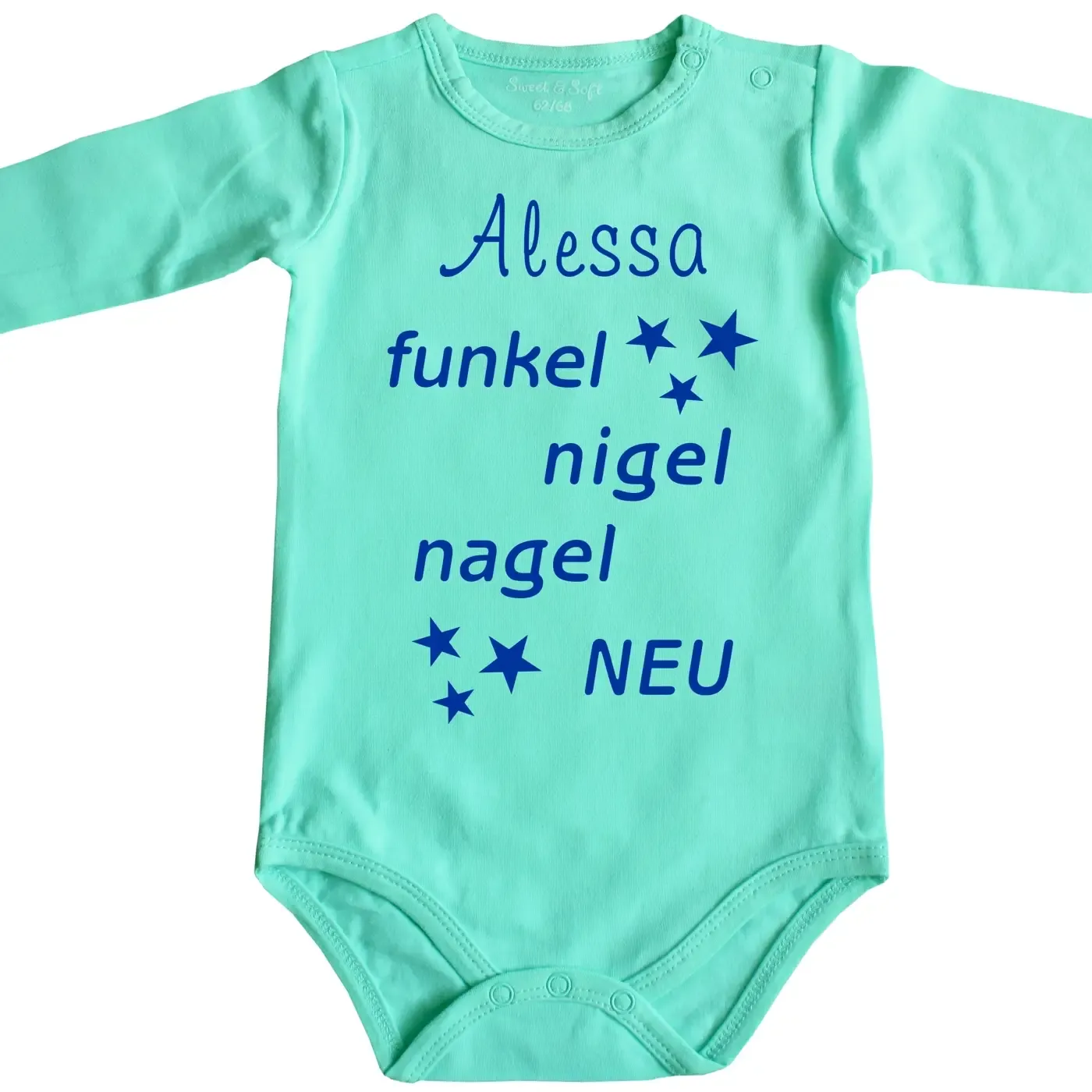 Lustiger Babybody mit Spruch und individuellem Namen