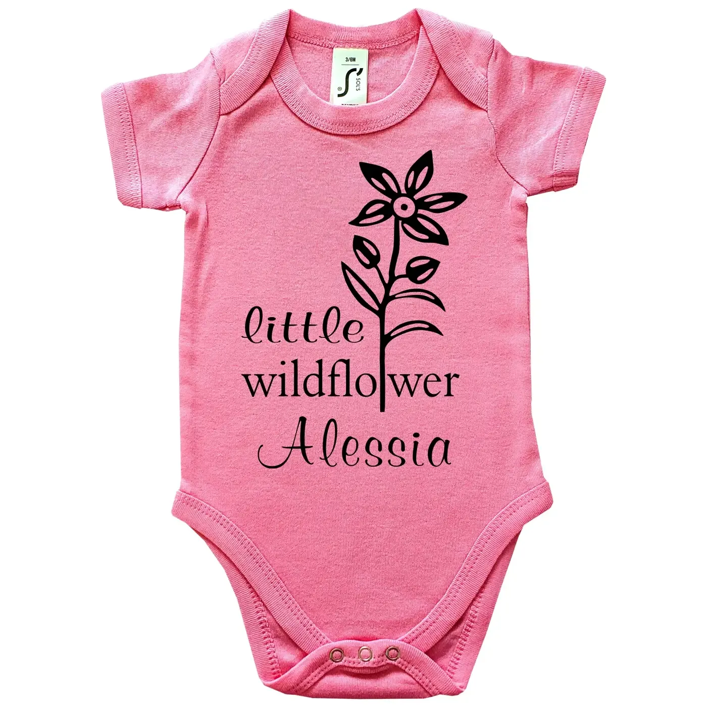 Mädchen‑Babybody mit zarter Wildblume