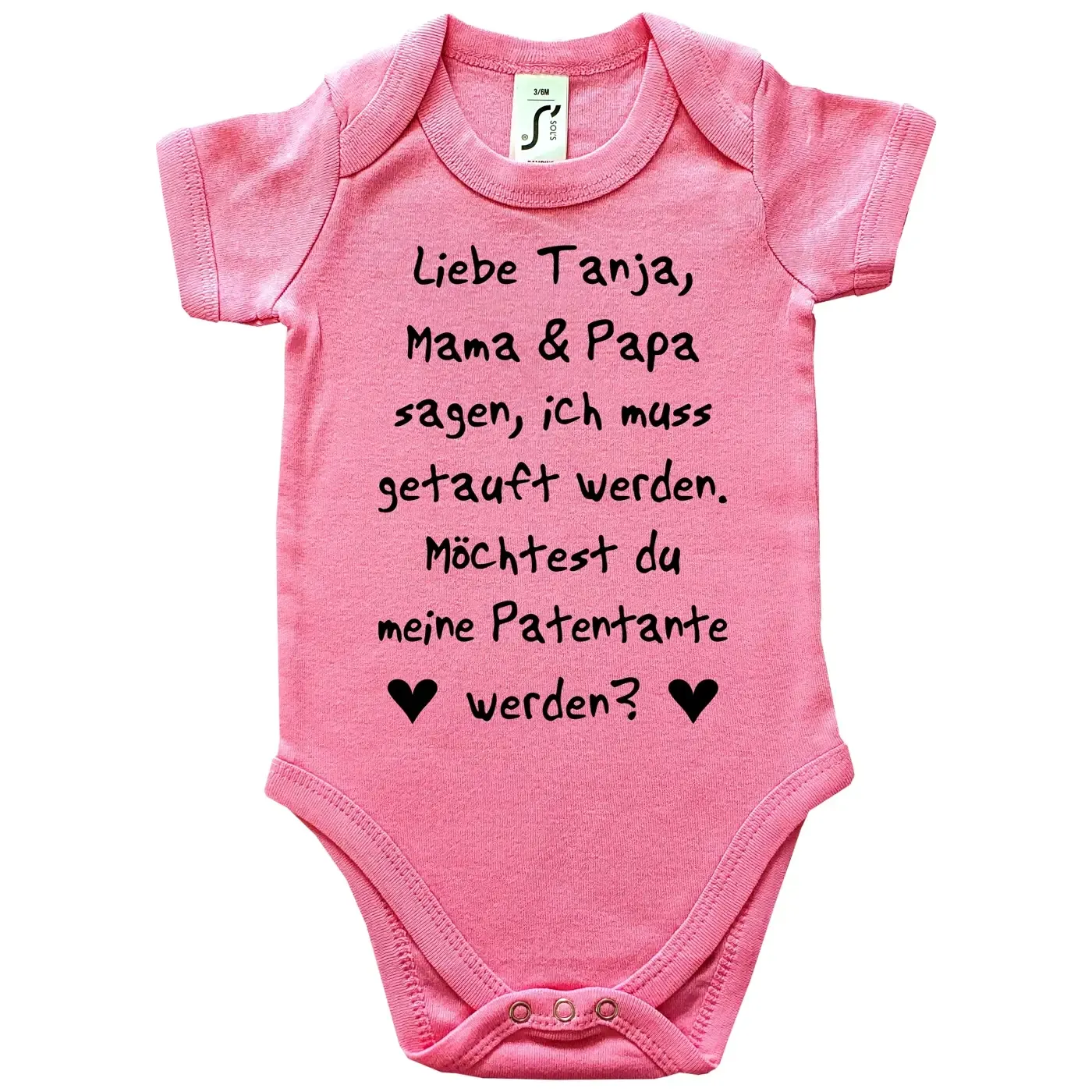 Baby‑Body als Geschenk zur Taufe mit Wunschname