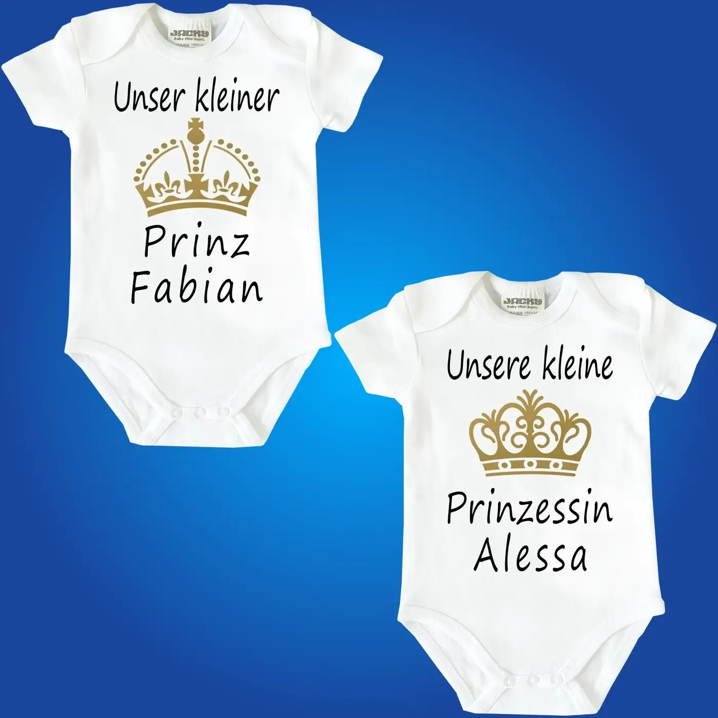 Baby-Body mit Druck Prinz und Prinzessin
