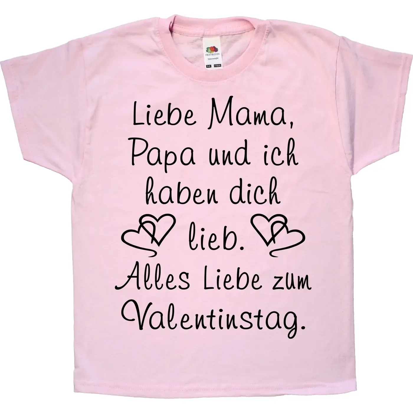 Kinder T-Shirt mit Druck Valentinstag